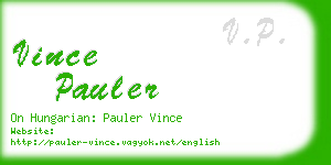 vince pauler business card